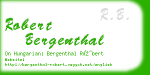 robert bergenthal business card